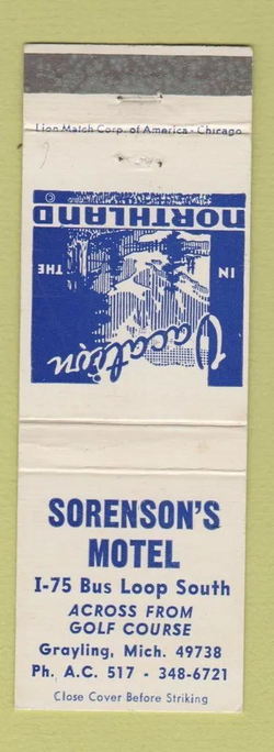 Sorensons Motel - Matchbook